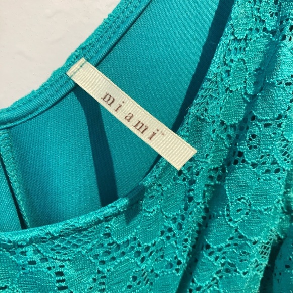 New Francesca’s Collection Emerald Green Lace Dress Size Medium - Picture 5 of 6